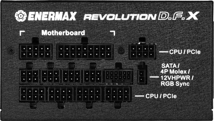 Produktbild Enermax Revolution D.F. X ARGB ATX3.0 PCI-e 5.0 PC Netzteil 850W 80Plus Gold Vollmodular 2X 12VHPWR (850 W)