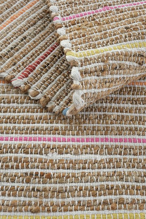 Image du produit Conceptum Hypnose Carl 100% JUTE Rectangulaire Multicolor Jute Underside Knitting Pattern Handmade Weaving (120 x 180 cm)