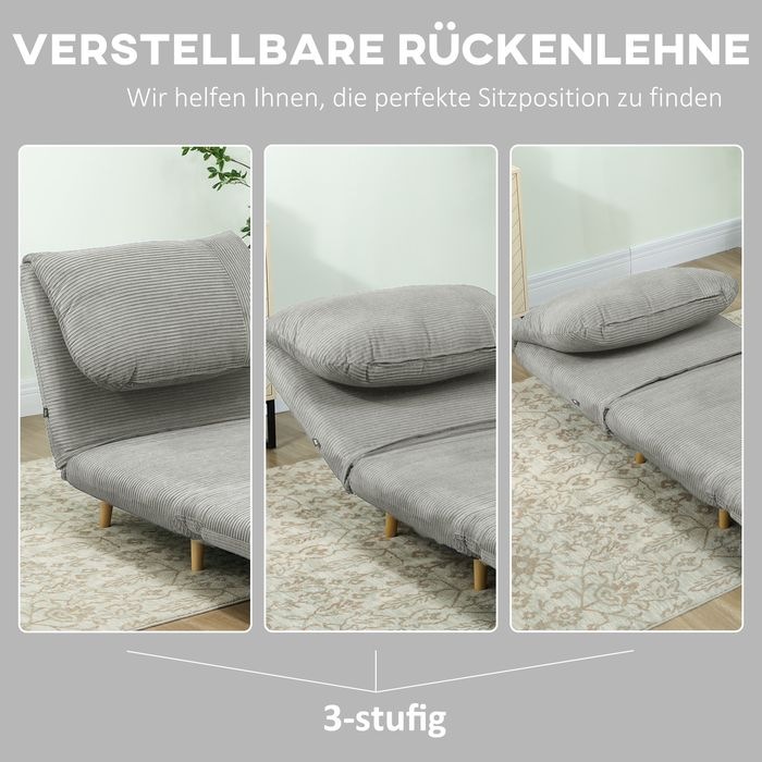 Produktbild Swisshandel24 2-in-1 Schlafsofa Schlafsessel Klappmatratze Gästebett Klappbett Grau