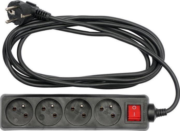 Immagine prodotto Toya Cavo di prolunga 5 m interruttore 4 prese (5 m, CEE 7/3)