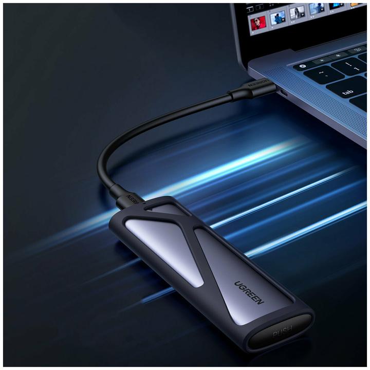 Productafbeelding Ugreen CM400 M.2 SSD behuizing, NVMe, SATA, 10Gbps, USB-C (Grijs) (M.2 2280)