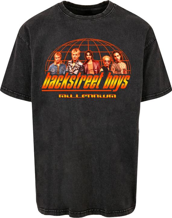 Merchcode Backstreet Boys - Millenium Globe Acid Washed Heavy Oversize Tee - 114575 (XXL)