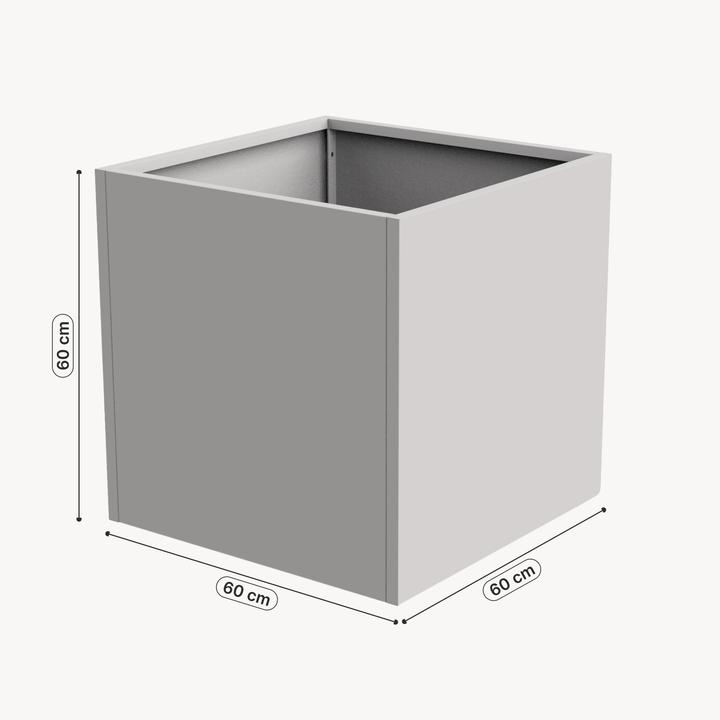 Actual product image Casa.Pro Pflanzkübel Vaargel 60x60x60 cm verzinkter Stahl Knoblauchbeige