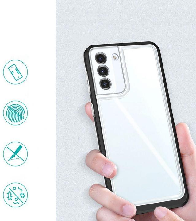 Produktbild Hurtel Klare 3in1 Hülle für Samsung Galaxy S23 Silikonhülle mit Rahmen schwarz (Samsung Galaxy S23)