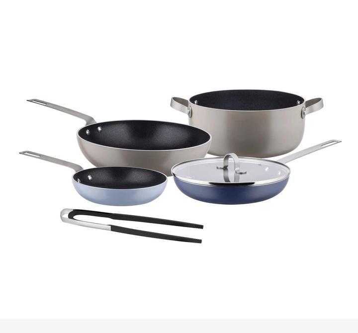 Actual product image Alessi Cooking pot set TAMA (28 cm, Pan set + pot set, Aluminium)