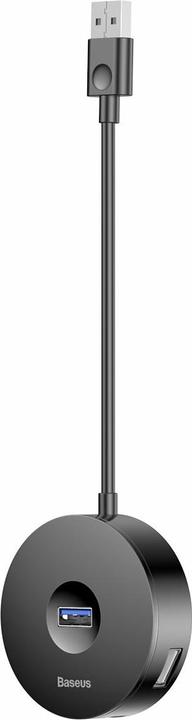 Actual product image Baseus Hub 4in1 USB to 3.0+ 3x 2.0 15cm black (USB-A, 4 ports)