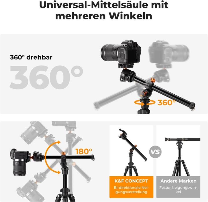 Actual product image K&F Concept Tripod with Diaphragm Arm (Metal)