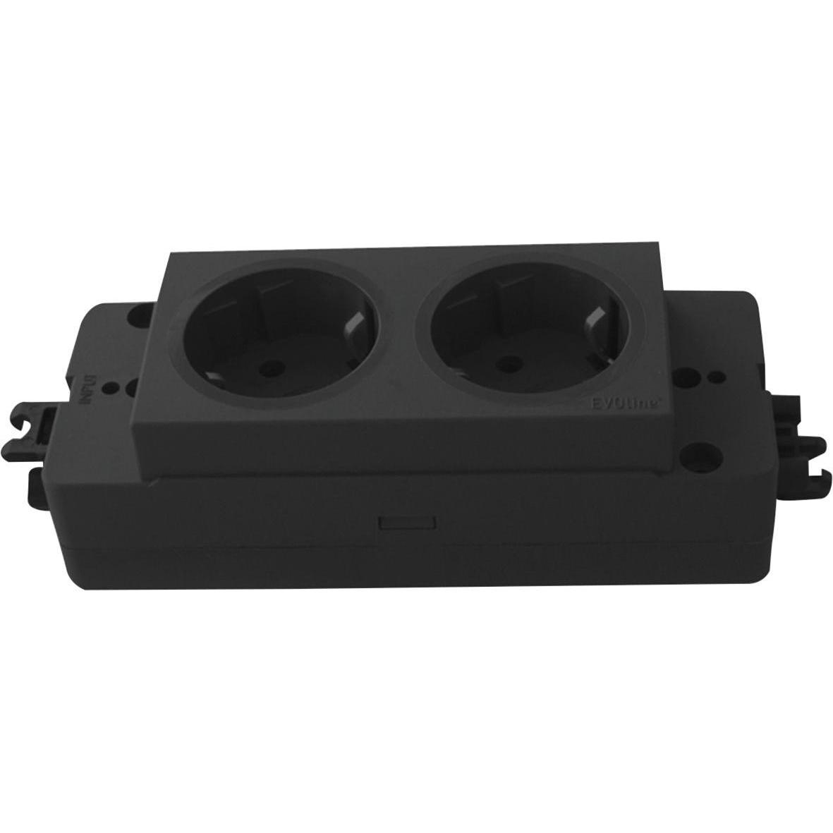 Thumbnail - Evoline, Steckdosenleiste, Express Typ 910 Steckdosenleiste 2x Steckdose, schwarz (2 x)