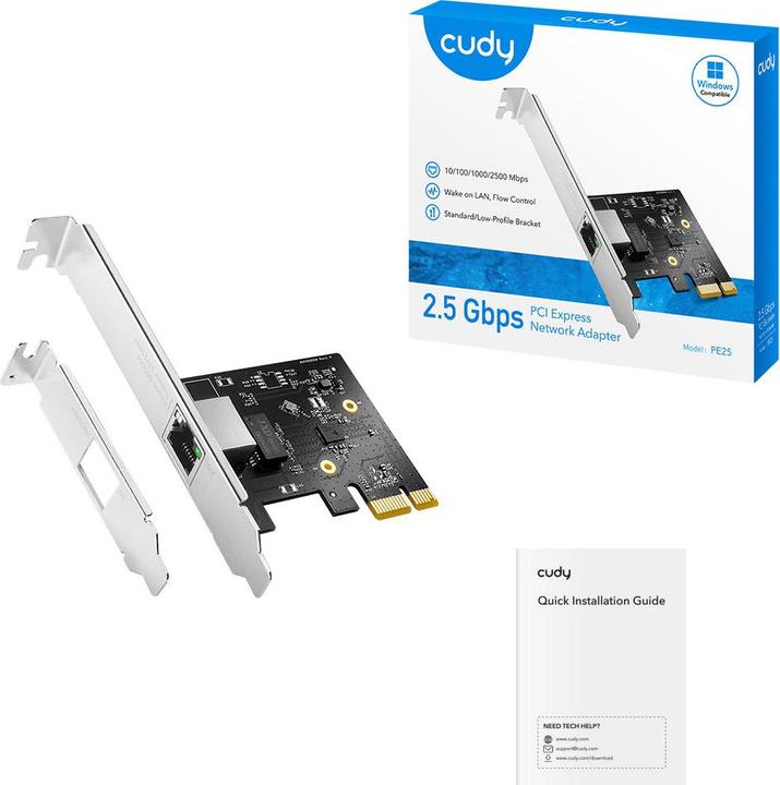 Actual product image Cudy PE25 network card Internal Ethernet (Mini PCI Express)