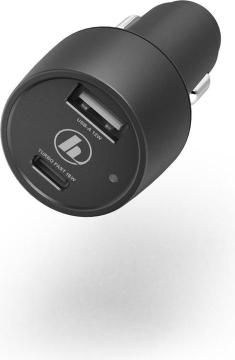 Actual product image Hama Car Charger, USB-C, Power Delivery (PD)/Qualcomm®+USB-A, 30 Watt, Black