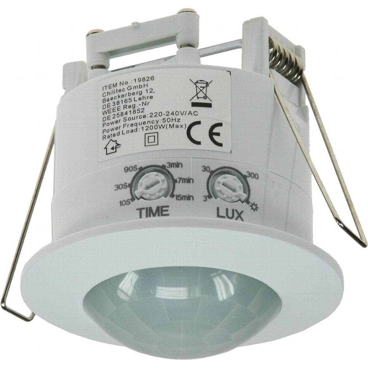 Thumbnail - König Design, Bewegungsmelder, Decken Einbau Bewegungsmelder 360° LED geeignet, 6m Detektion, weiss (6 m)