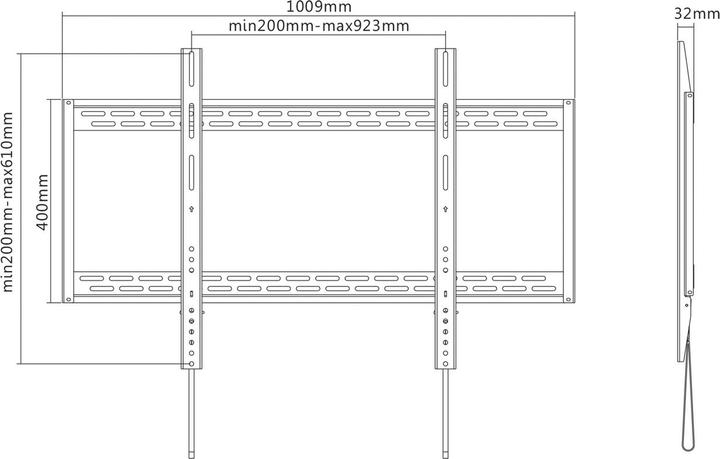 Produktbild Aisens SOPORTE TV/MON WT100F-067 60-100 NEGRO (Wand, 130 kg, 60" - 100")