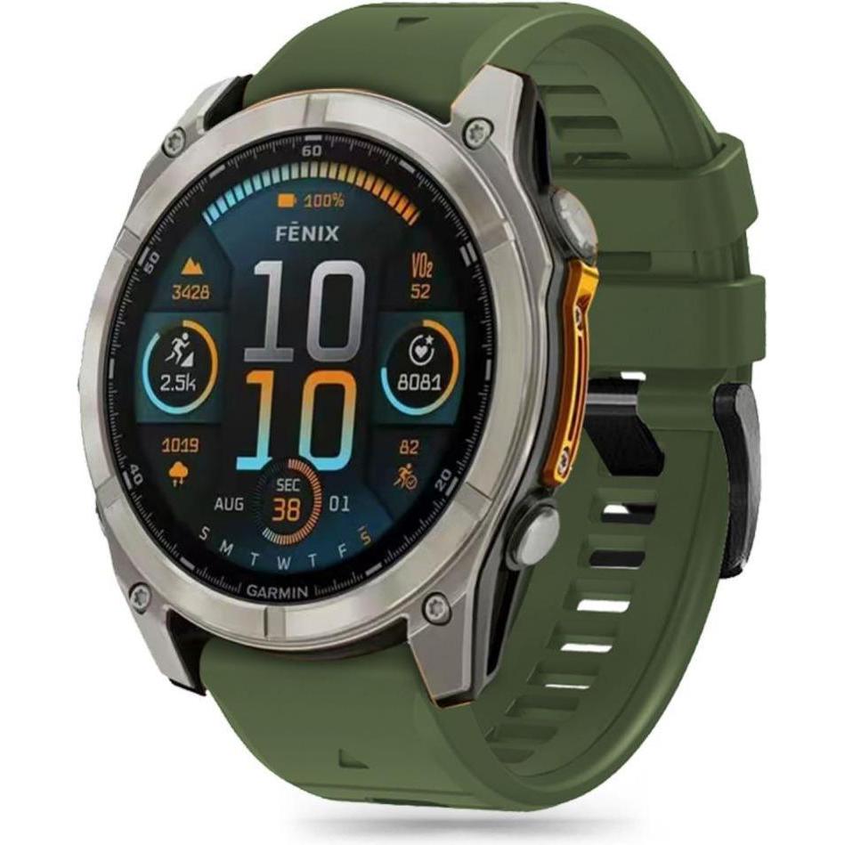Tech-Protect SILICONE LINE GARMIN FENIX 5X / 5X PLUS / 6X / 6X PRO / 7X / 8 (51 MM) MILITARY GREEN (High-Quality TPU, fe...