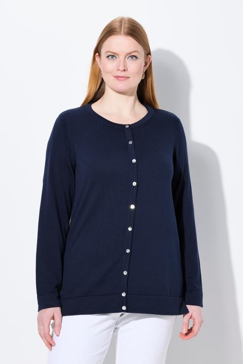 Produktbild Ulla Popken Twinset-Strickjacke, Rundhals, Langarm, Pima Cotton (58)