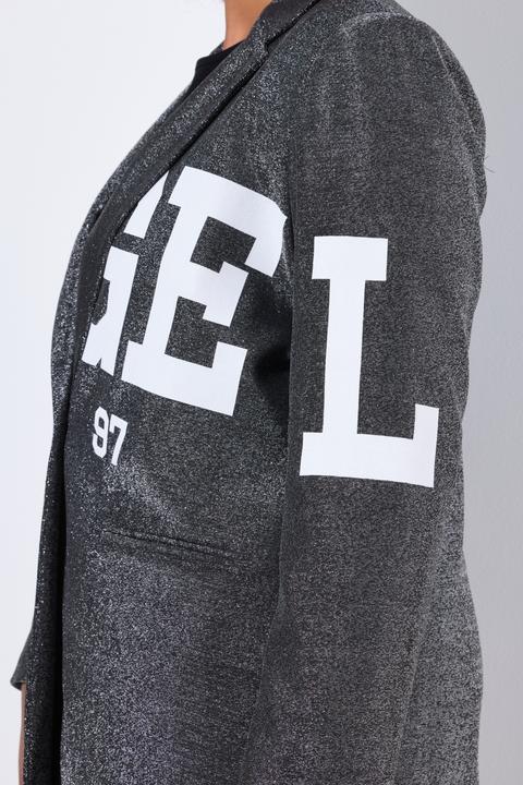 Image du produit Angel of Style Blazer coupe Straight Fit, tissu scintillant, applications lettres de l'alphabet (50)