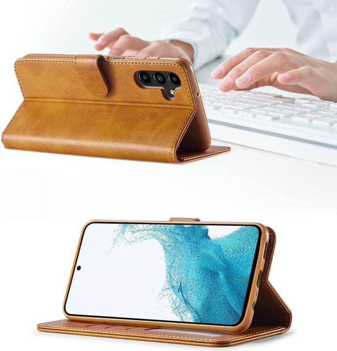 Produktbild LC.Imeeke Huawei P30 Pro - Wallet Etui mit 3 Kartenfächern & Magnetverschluss, hellbraun/orange (Huawei P30 Pro New Edition, Huawei P30 Pro)