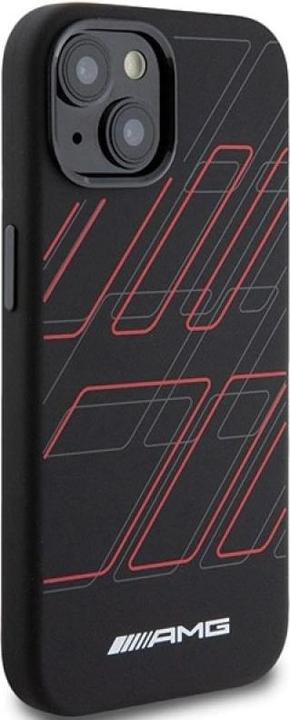 Actual product image Mercedes AMG AMHMP15S23SSPK iPhone 15 / 14 / 13 6.1" czarny/black hardcase Silicone Large Rhombuses Pattern M (Apple iPhone 15)