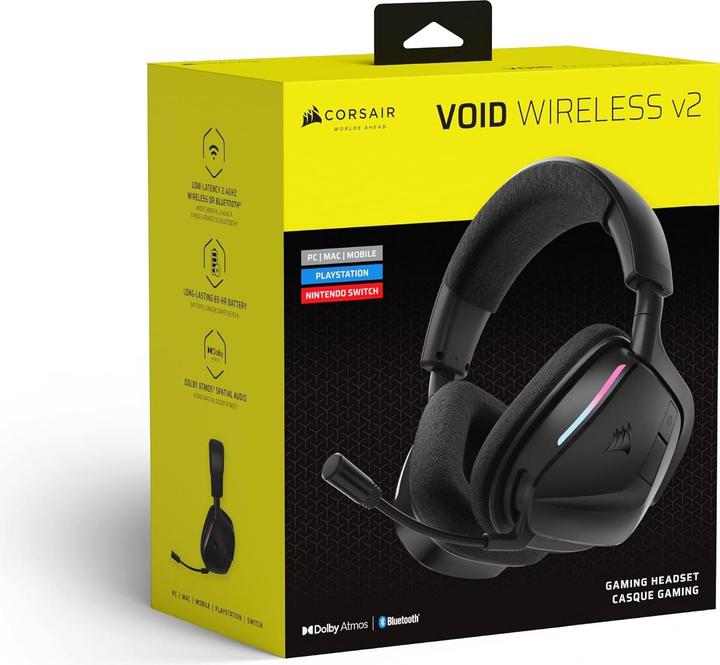 Produktbild Corsair VOID WIRELESS v2, Carbon – WW (Kabelgebunden, Kabellos)