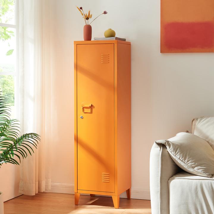 Actual product image En.Casa Einzelspind Kurikka 137x38x38 cm Orange (38 x 38 x 137 cm)