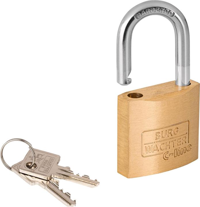 Productafbeelding Burg Wächter Cilinderslot 222 30 Slothuis breedte 30 mm Messing anders sleutel