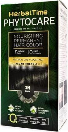 Produktbild Herbal Time Phytocare Permanentes Haarfärbemittel Farbe Schwarz 1N - Professional Natural (1N Schwarz)