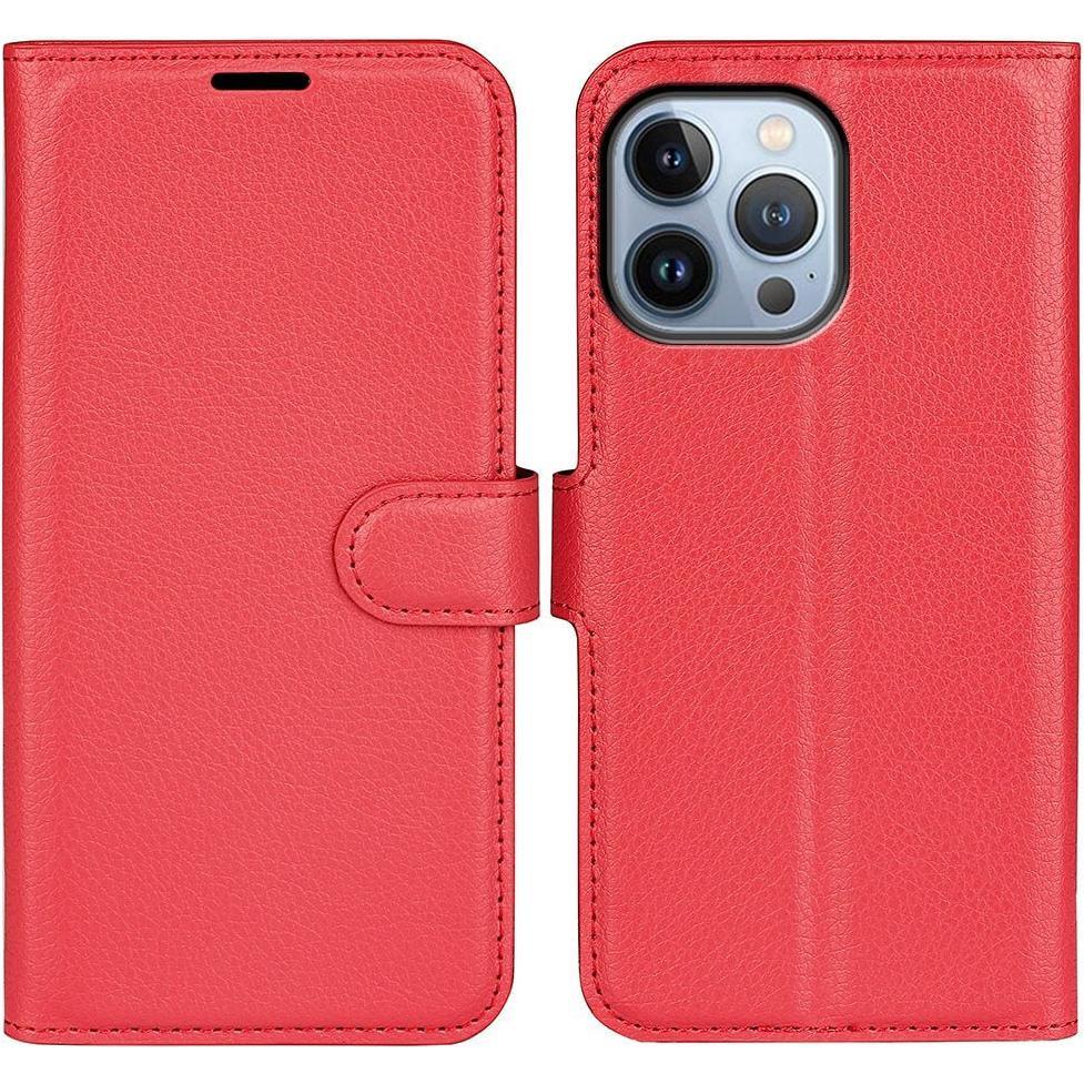 Cover-Discount iPhone 14 Pro - Leder Etui Hülle rot (Apple iPhone 14 Pro), Smartphone Hülle, Rot
