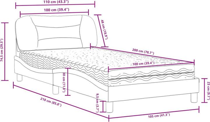 Image du produit vidaXL Bettgestell (100 x 200 cm)