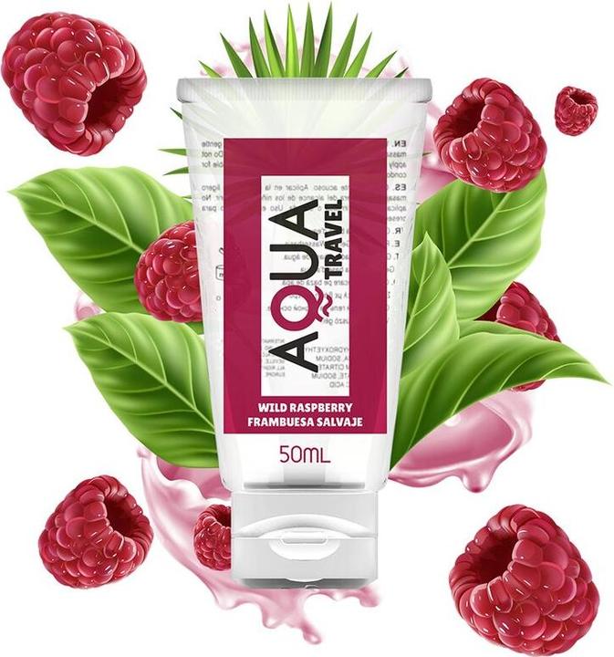 Actual product image Aqua Travel Wild Raspberry Flavour Waterbased Lubricant - 50 ml (50 ml)