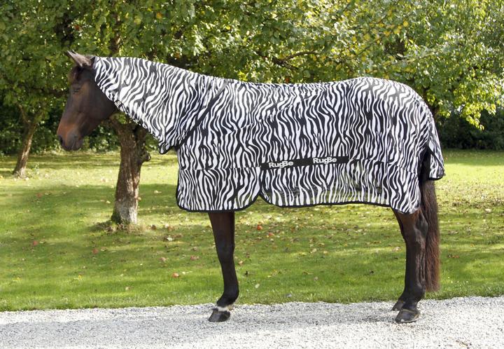 Actual product image Kerbl Zebra fly and eczema blanket w neck part (125 cm)