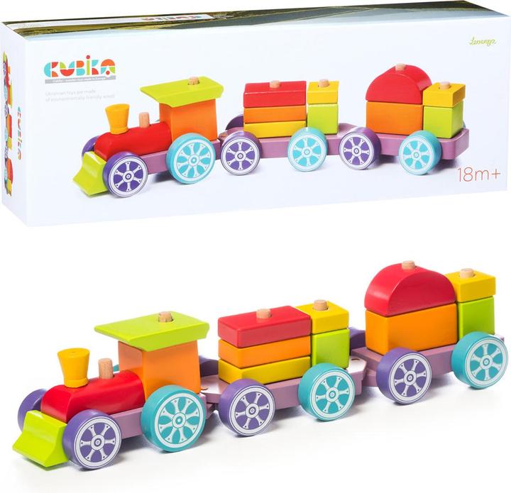 Cubika Train en bois Cabika "Arc-en-ciel Express