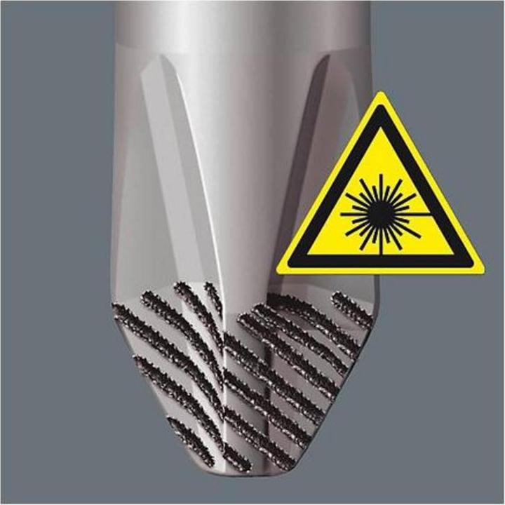 Productafbeelding Wera 335/350/355/4 Schroevendraaierset Kraftform Plus laserpunt lange bladen (Gleuf, Kruisvormig PZ, Phillipps kruissleuf (PH))