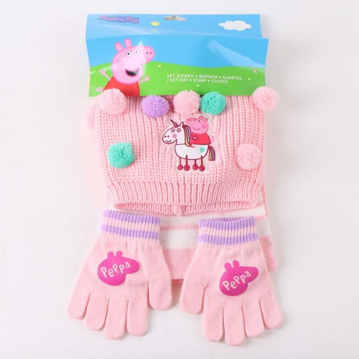 Actual product image Cerdá Peppa Pig winter set snood hat gloves