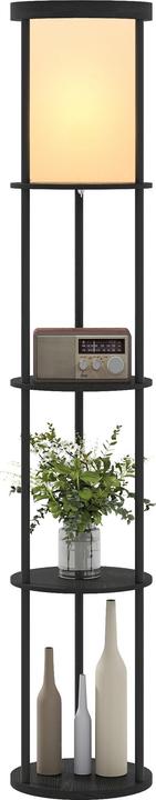 Homcom Stehleuchte MDF, Metall Schwarz (800 lm, E27)