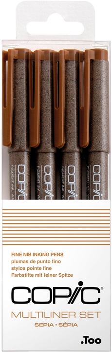 Produktbild Copic Multiliner Sepia Set, 4 Stück sortiert (Sepia, 4 x)