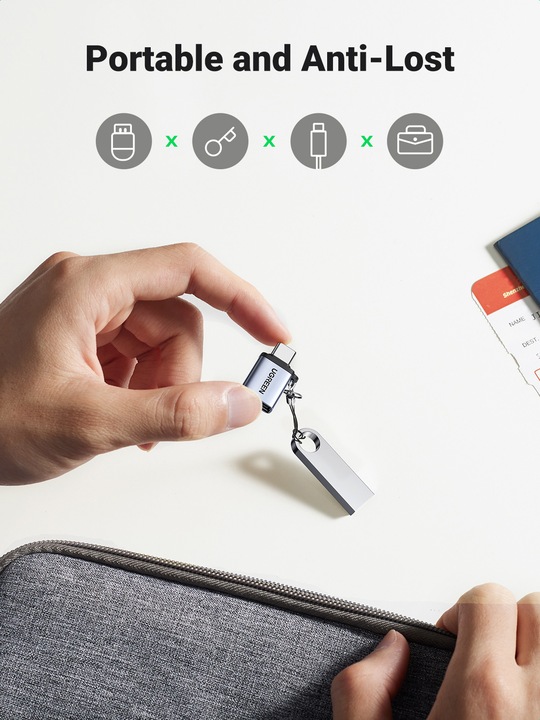 Actual product image Ugreen USB-C 3.1 to USB-A 3.0 Jack Adapter (USB Type C, USB-A)
