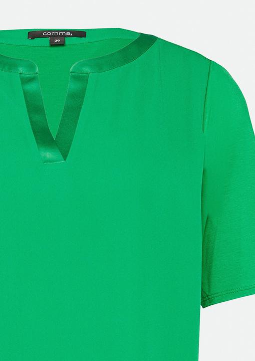 Produktbild Comma T-Shirt Viskose-Shirt mit Satinblende im Fabricmix (34)