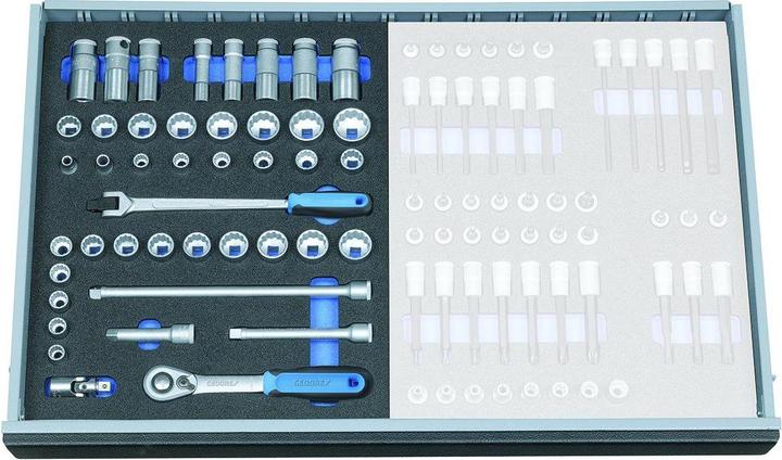 Actual product image Gedore 2005 CT2-D 30 Socket spanner range 3/8" in check tool module, 43 pieces (3/8")