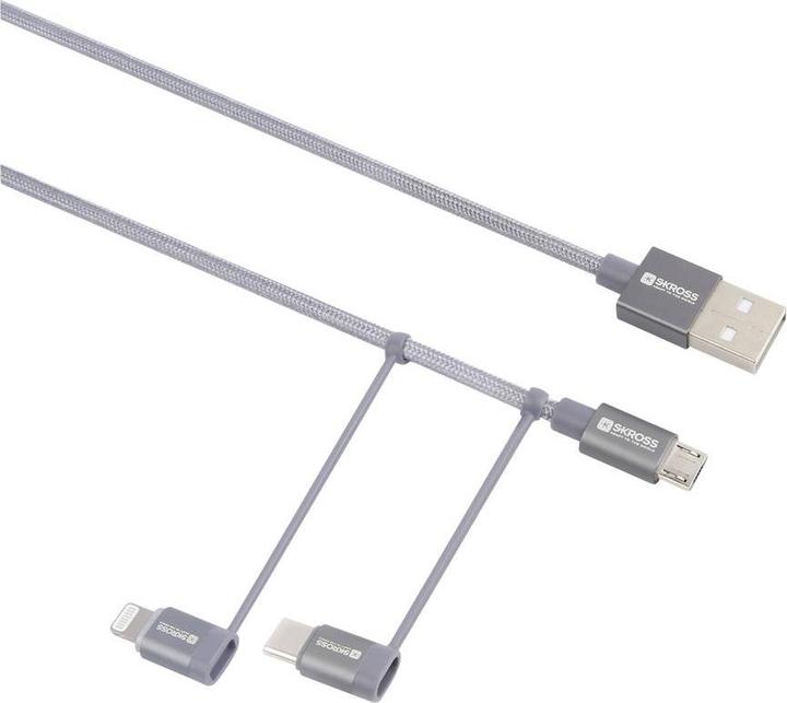Actual product image Skross USB Charge and Sync Cable 3in1 Cable (1.20 m, USB 2.0, 36 W)