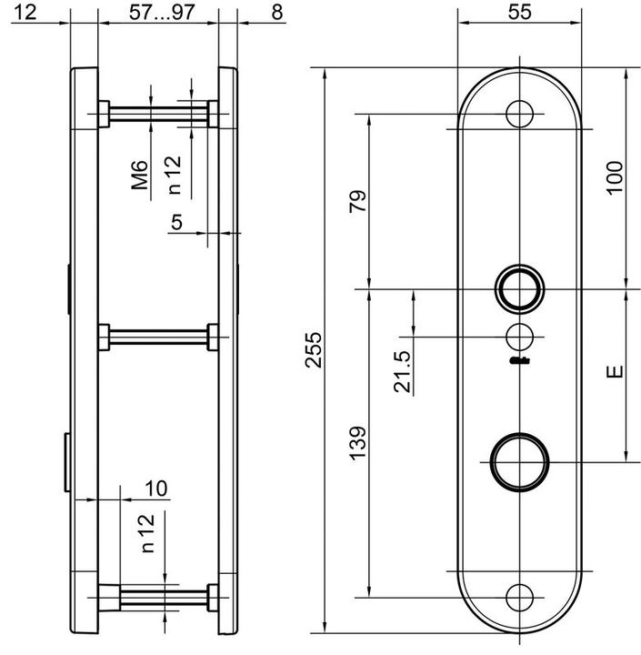 Actual product image Glutz Aussensch.ES1 glide easy RZ94 58542 (Door plate set)