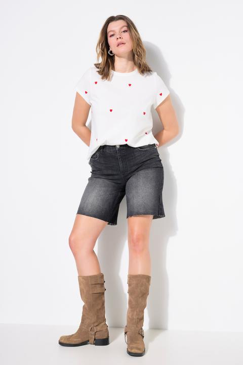 Immagine prodotto Studio Untold Bermuda di jeans con taglio della gamba ampio e orlo sfrangiato (50)