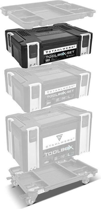 Actual product image Stahlwerk Toolbox with inner compartment size S 443 x 310 x 128 mm stackable system box (1 Piece)