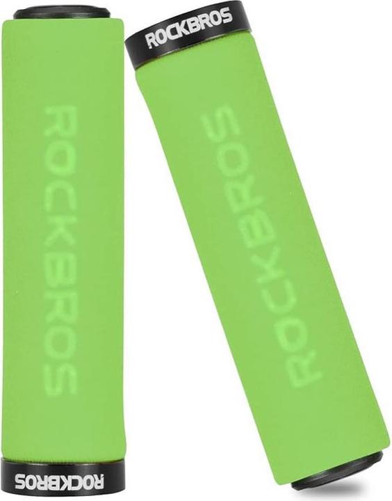 Produktbild Rockbros BT1001GNBK sponge bicycle handlebar grips - green and black
