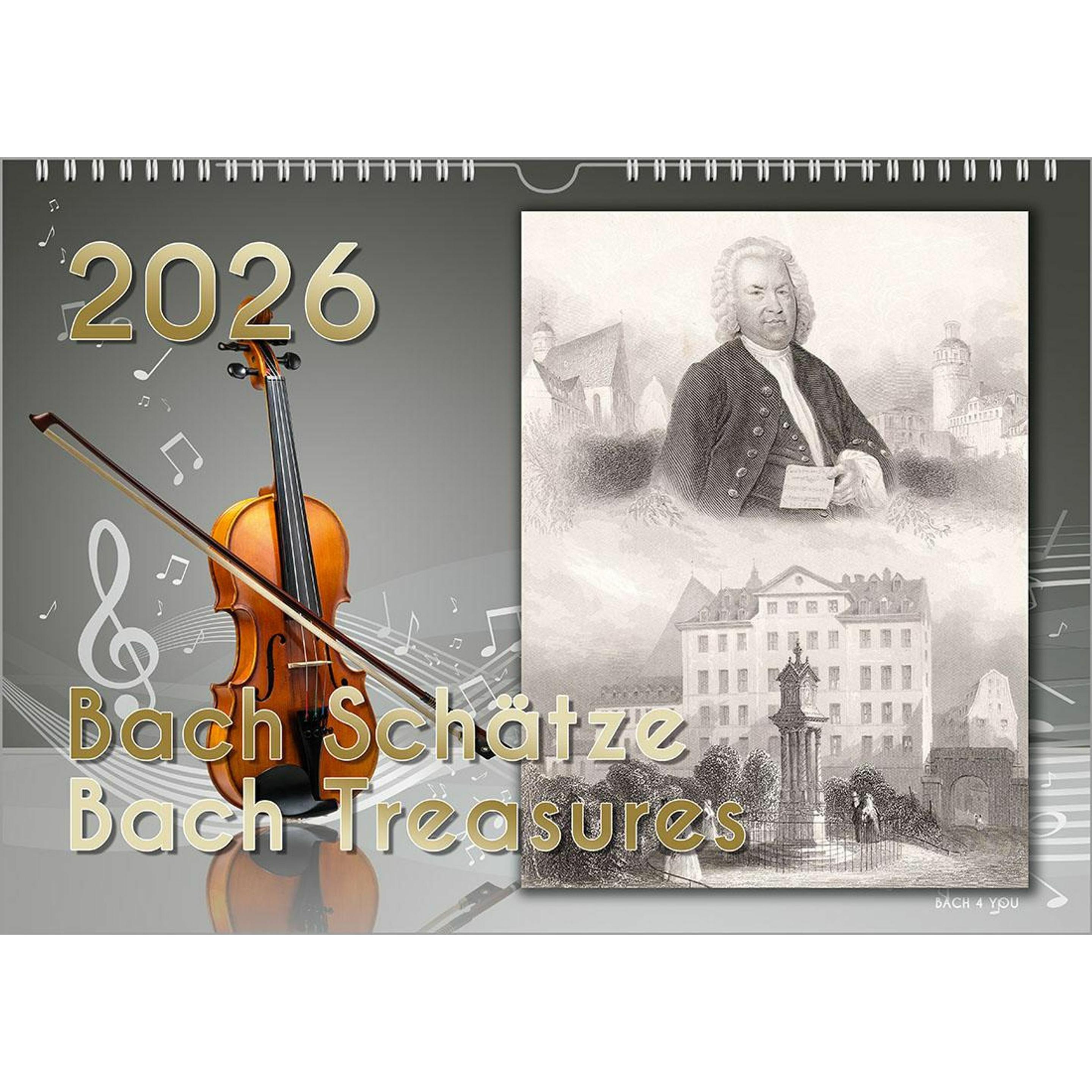  Renate Bach Komponisten-Kalender, Bach-Kalender, Musik-Kalender 2026 Motiv 