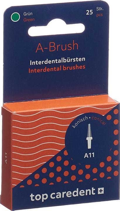 Actual product image Top Caredent A-Brush 11 IDBH-GK interdental brushes green conical (25 x)