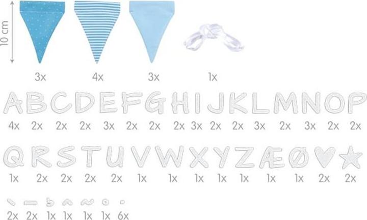 Produktbild Goki Buchstabenwimpelkette blau mit 10 Wimpeln