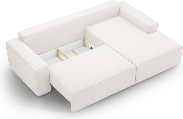 Actual product image Micadoni Bouclé Right Corner Sofa With Bed Function And Box, "Jodie", 3 Seats, 246x151x86 Made in Europe (Corner sofa)