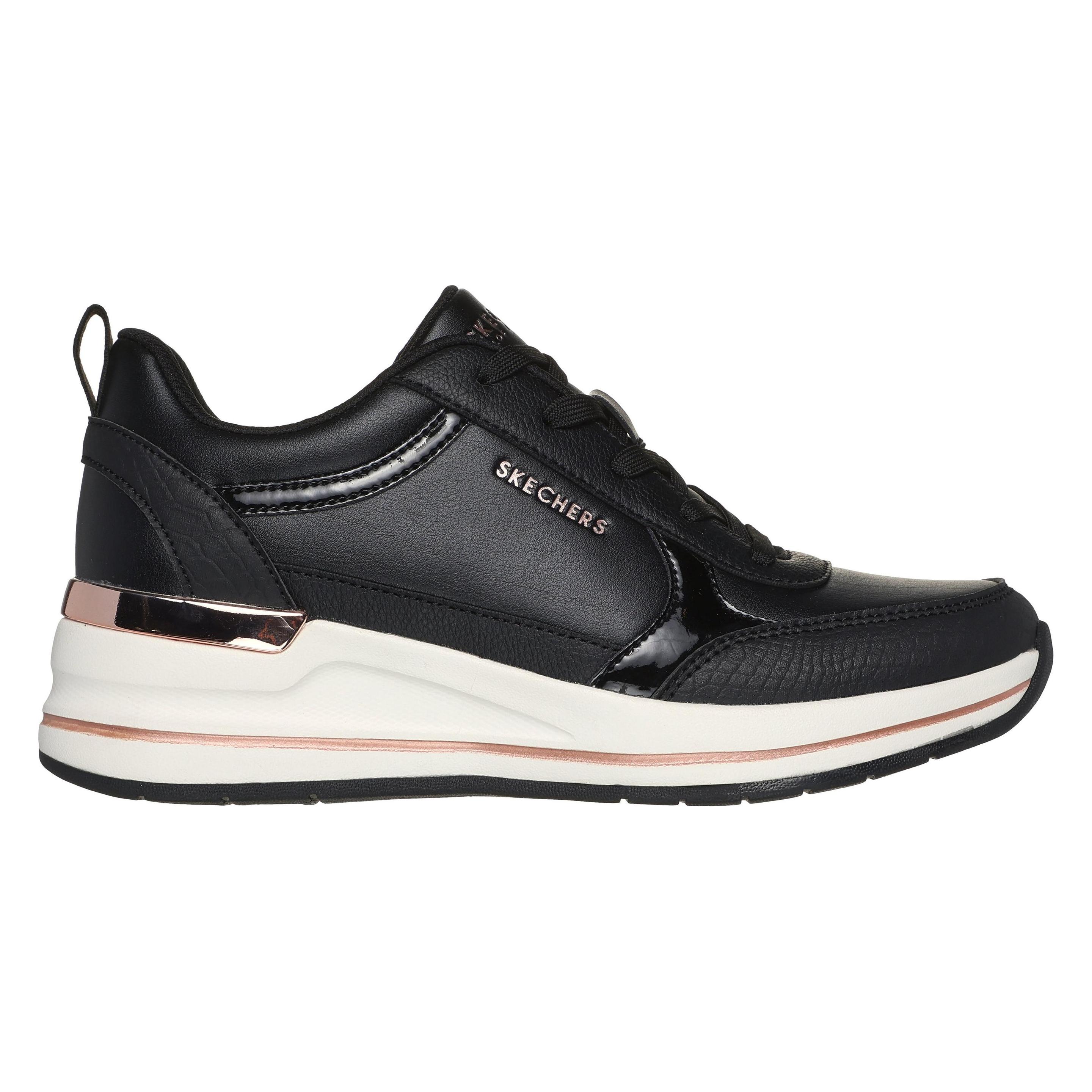 Skechers, Damen, Sneakers, Billion 2 - Fine Shine Dames Sneakers - Zwart - Maat 38, Schwarz, (38)