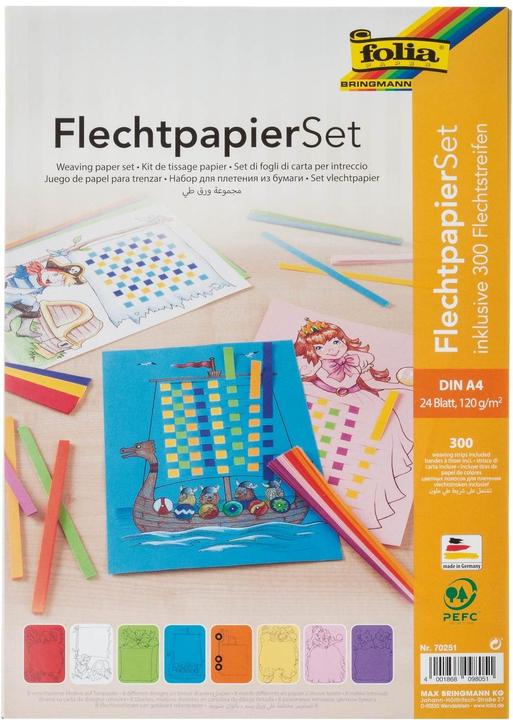 Produktbild Folia Flechtpapier-Set A4 120 g/m2 (100 g/m², 24x)