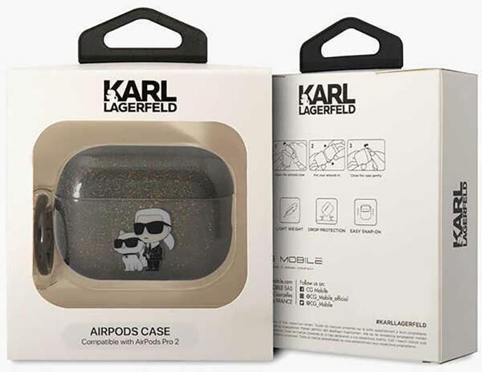 Produktbild Karl Lagerfeld Glitter NFT Karl & Choupette - Etui AirPods Pro 2 (czarny) (Kopfhörer Hülle)
