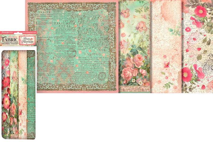 Produktbild Stamperia Stoffpaket "Rose Parfum", 4er-Set, 4 Designs à 30x30 cm (4x)